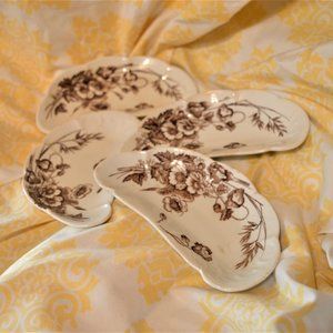 Antique Porcelaine De Terre John Edwards Ironware Porcelain Side Dishes